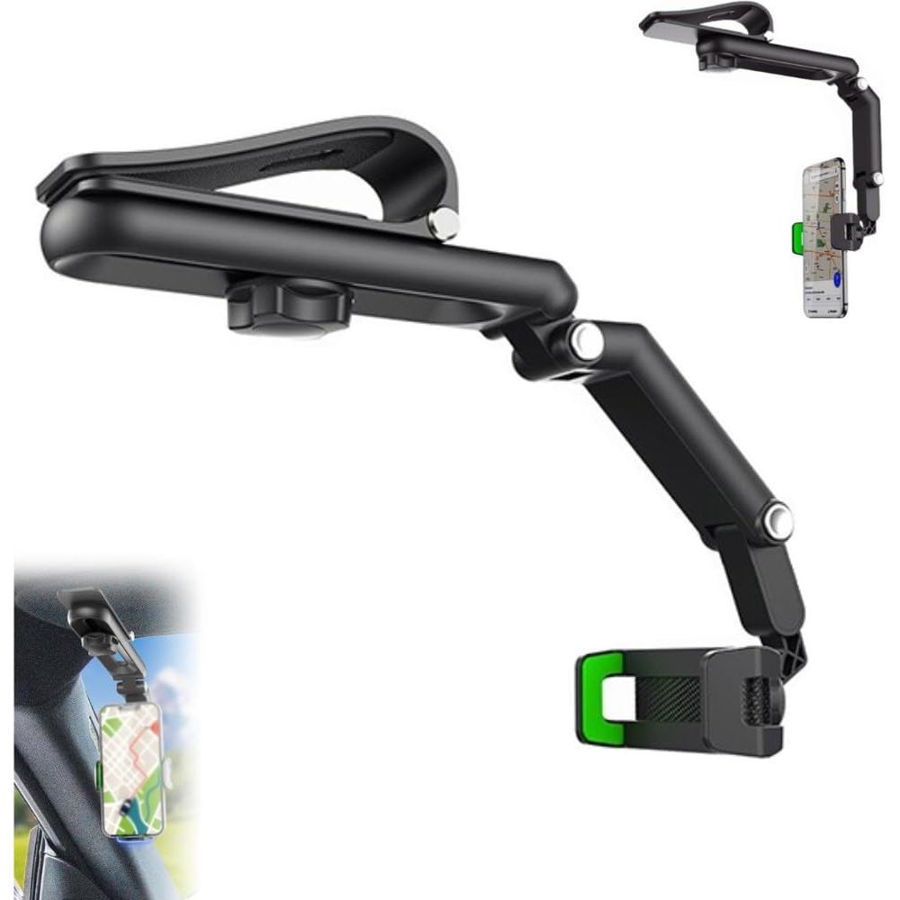 Suporte de Telefone para Carro DABATO Rotativo e Retrátil, Multifuncional 360 °   Suporte de Telefone para Carro com Vis