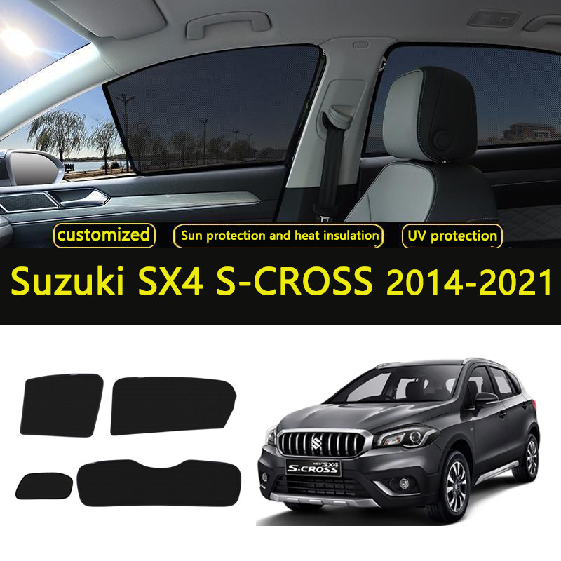 Cortina De Carro Pára-Sol Para Suzuki SX4 S-CROSS 2014-2021 Janela Do Escudo Brisa Dianteiro Lateral Traseira Sombra Vis
