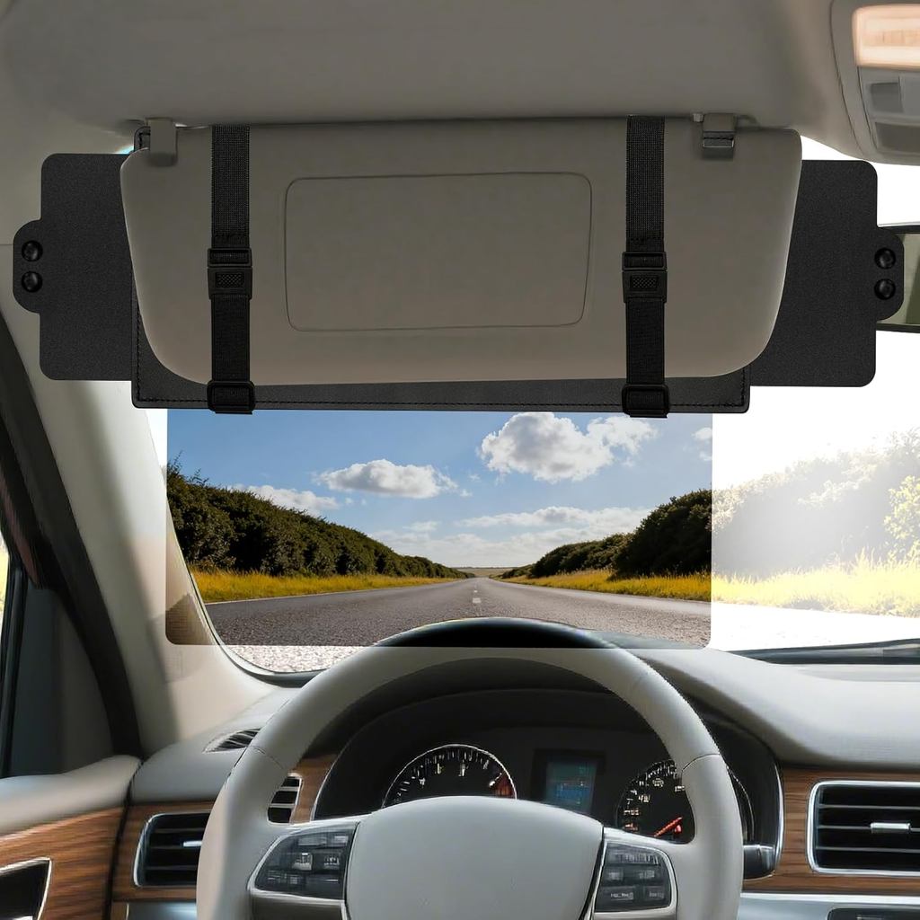 Extensor de Visor Solar Veharvim para Carro (Polarizado, UV400, Lente de PC, Protetor Solar de 2 Lados), Extensor de Vis
