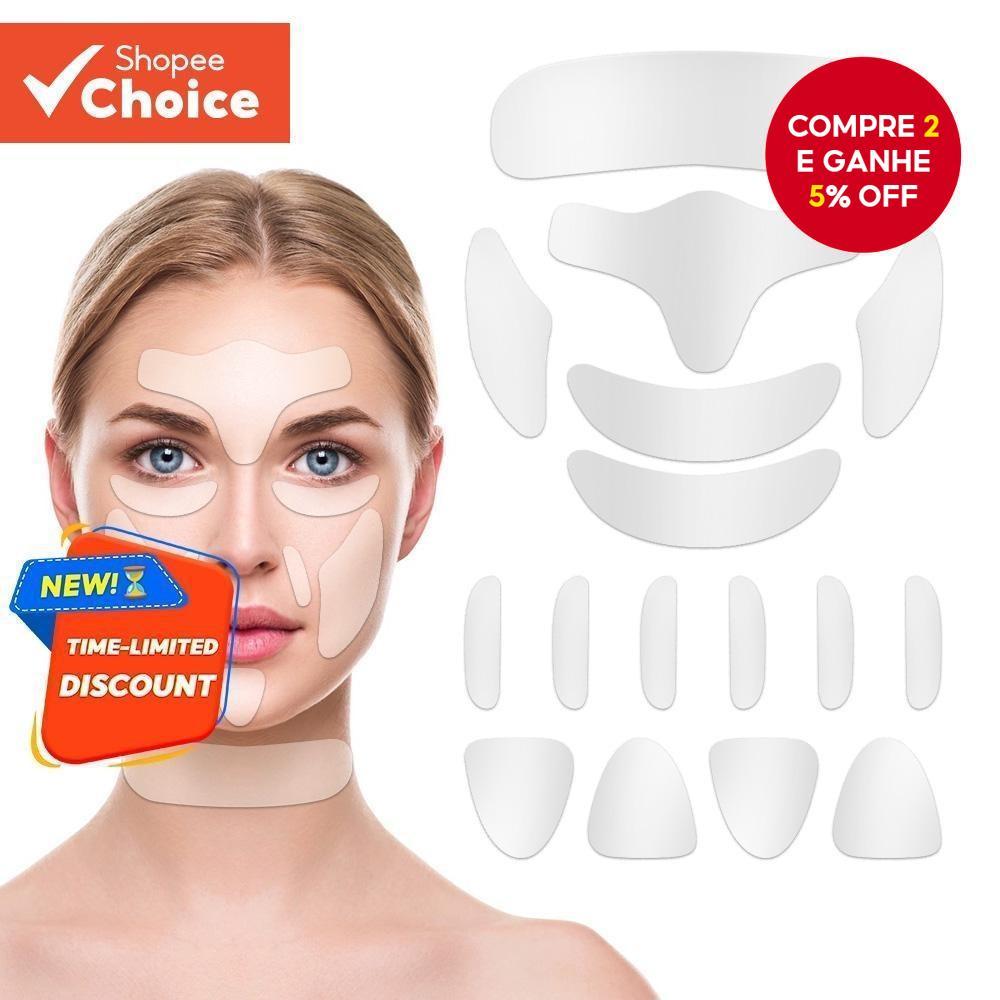 Conjunto De Adesivos Antirrugas De Silicone-Remendo Invisível De 16 Unidades Para Levantamento De Pele De Olhos , Testa