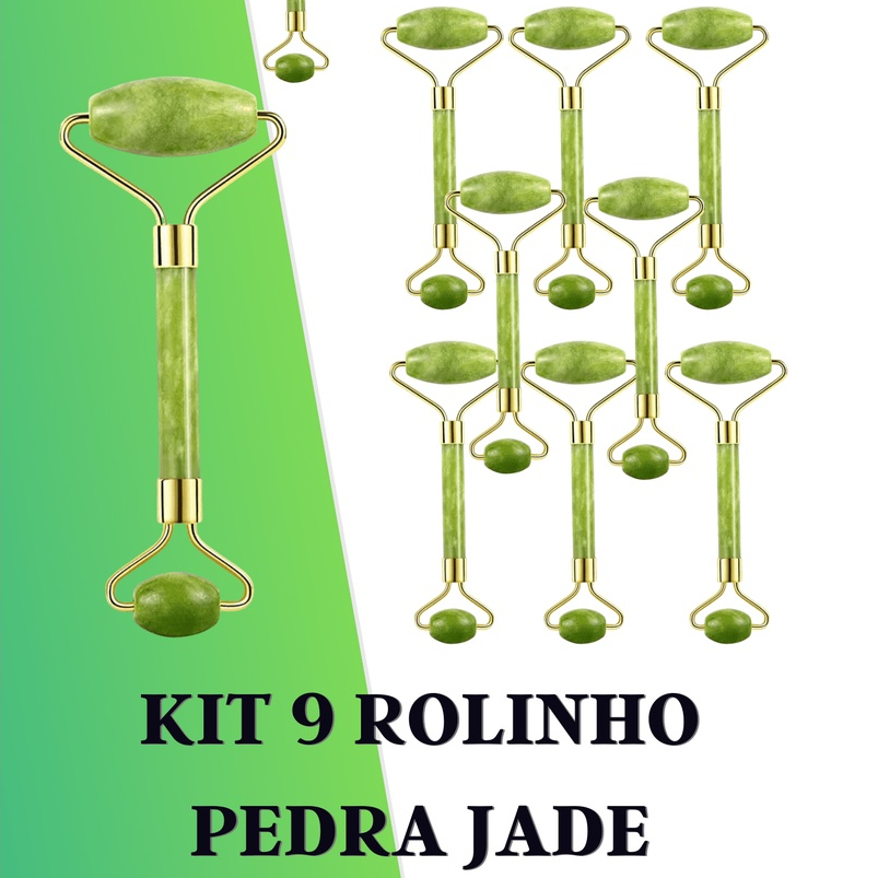 Kit 10 Rolinho Pedra De Jade Facial Massageador Anti Rugas Olheira Olhos