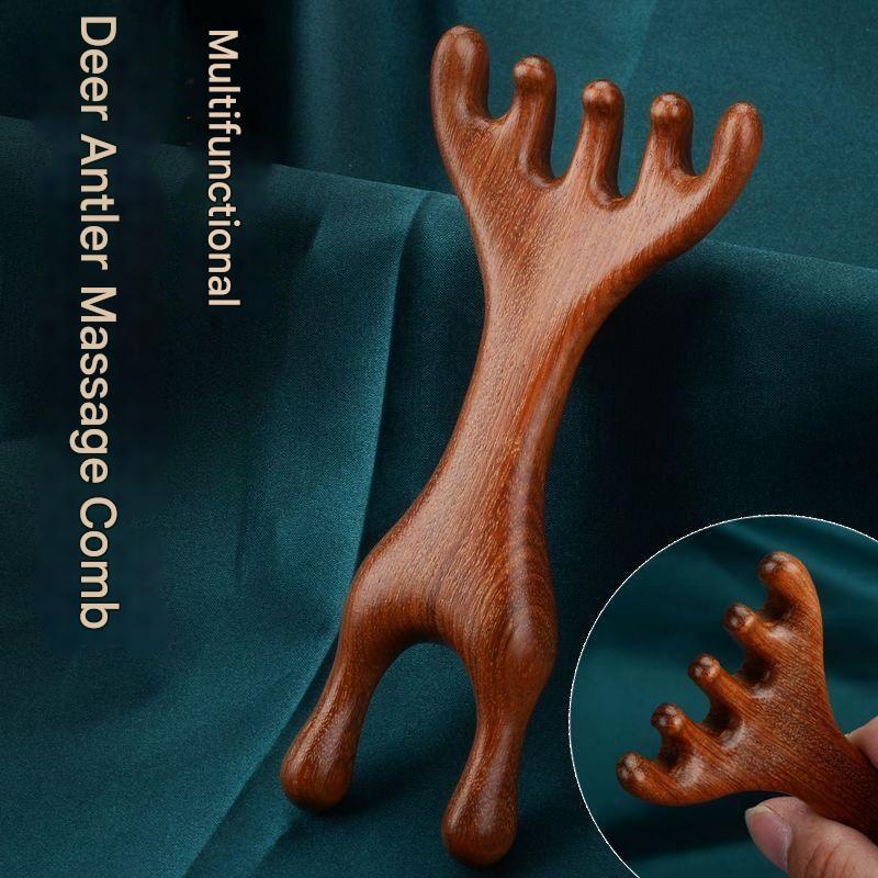 Massageador De Couro Cabeludo De Madeira Massagem De Cabeça Nariz Olho Pente De Sândalo Dente Largo Gua Sha Para Corpo P