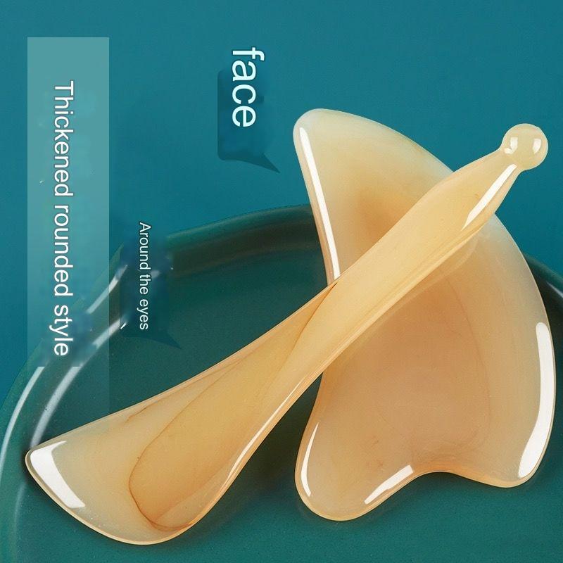 2Pçs Massagem Guasha Facial Stick Massageador Facial Levantando Massageador Cabeça Olho para Tratamento Rosto e Corporal Em Forma de Coração Massageador Corporal Facial Resina Especial Aliviar Tensões