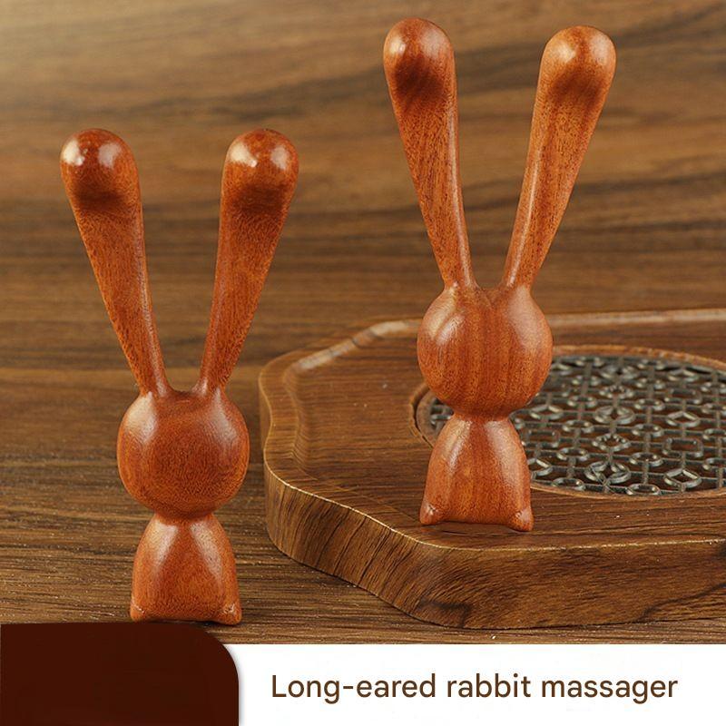 Nariz Rosto Guasha Ferramenta De Massagem De Madeira Natural Forma De Coelho Olhos Antiestáticos Manual Facial Massagead