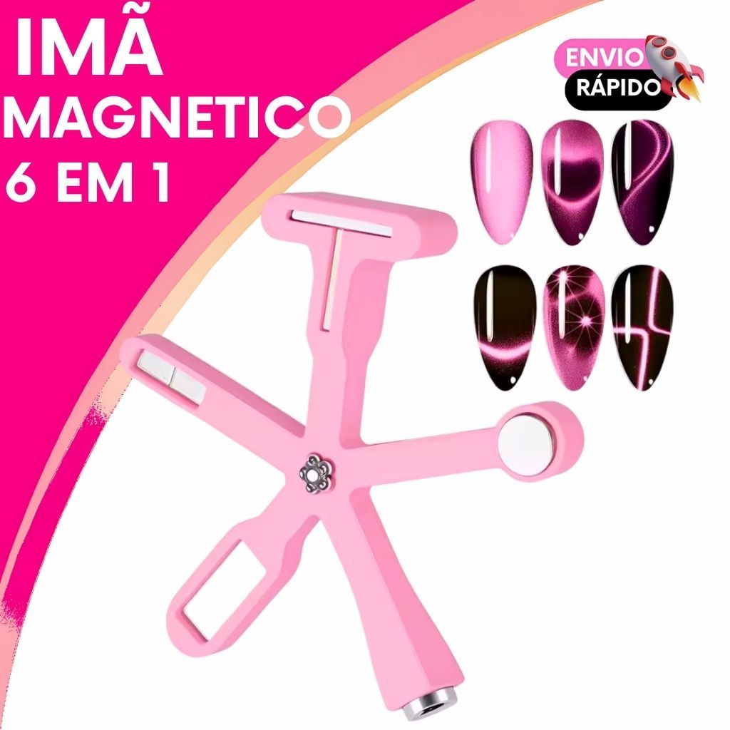 Ímã Magnético Unhas Olho de Gato – Resultado Profissional Efeito Intenso e Preciso 6 em 1