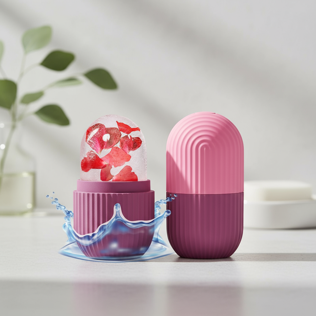 Rolo de Gelo Facial de Silicone para Massagem na Pele - Ideal para Olhos e Pescoço