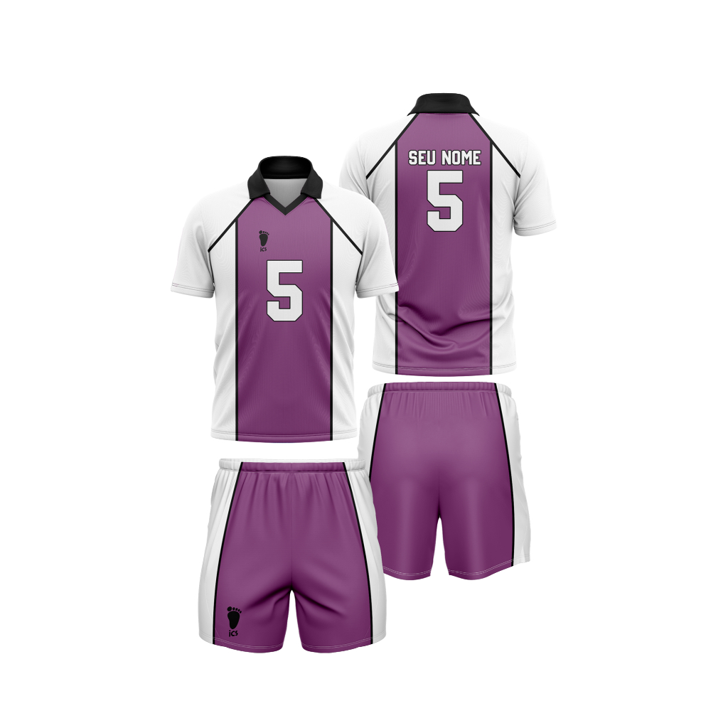 Kit Camiseta e Short Uniforme Shiratorizawa Anime Haikyuu Escolha Nome e Número