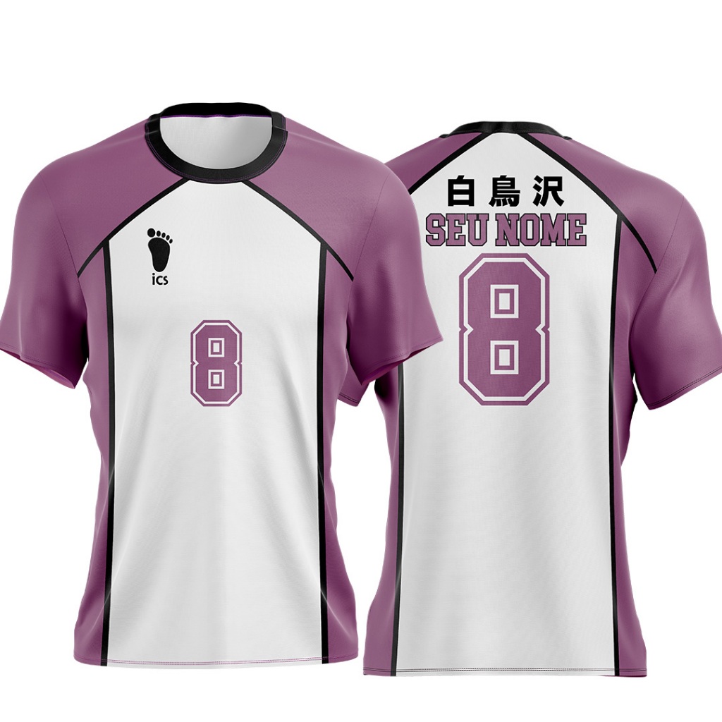 Camiseta Personalizada Haikyuu Anime Academia Shiratorizawa (Personalizamos Nome + Número)