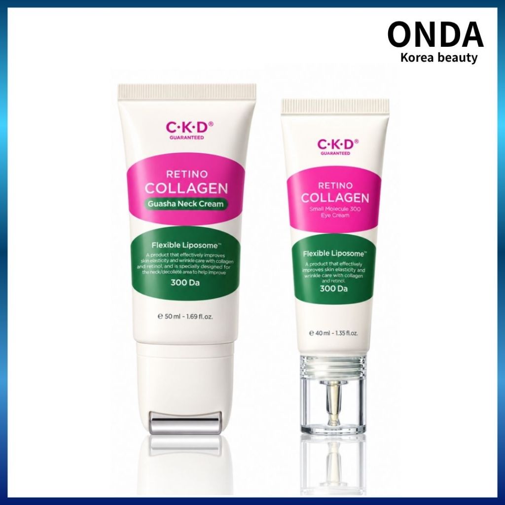 [CKD] Retino Collagen Low Molecular Elastic Cream / 300 Gua Sha Neck Cream – 40ml (Firming & Massage Care Set)