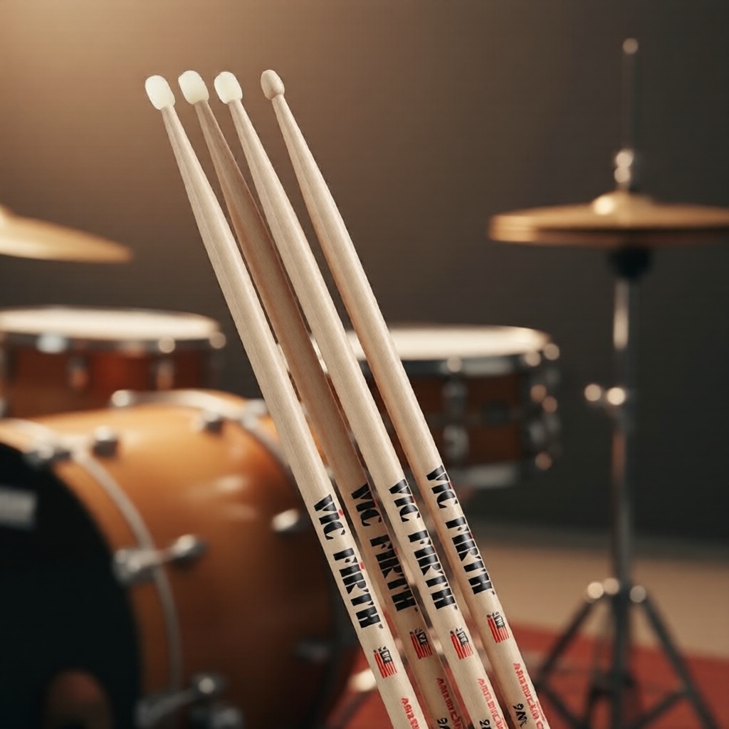 Baquetas Vic Firth American Classic Hickory Autênticas 5A/7A/5AN/7AN Ponta de Nylon