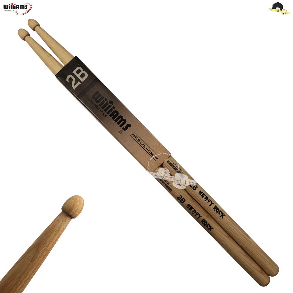 Baqueta para bateria 2B Williams Classic American Hickory - Alta durabilidade