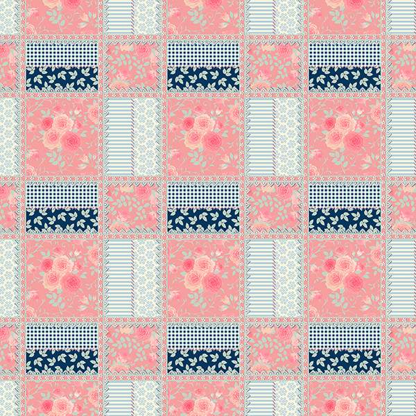 Tecido Tricoline Digital Floral Estilo Retalhos Rose Pano Patchwork Costura Ateliê Artesanato DIY