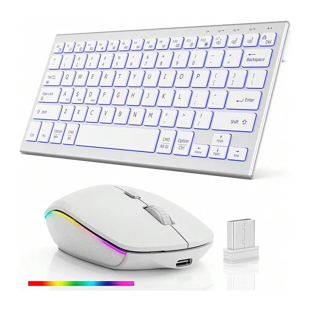 JOMAA RGB Backlight Bluetooth Teclado E Mouse Sem Fio Combo Recarregável Conjunto De Modo Duplo Para Vários Dispositivos