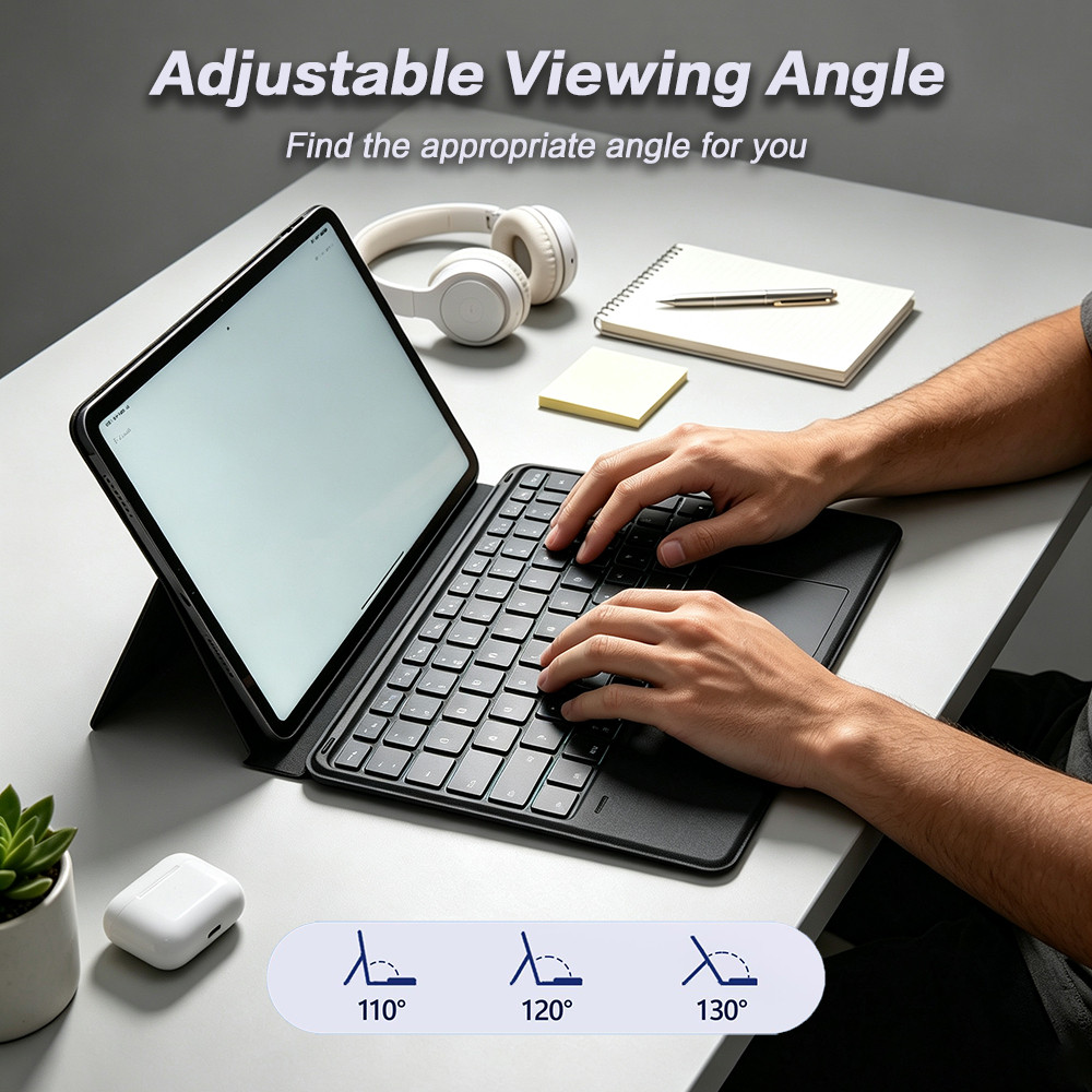 JOMAA Teclado Sem Fio Bluetooth Dobrável Com Trackpad RGB Backlight Recarregável Suporte Para Tablet ipad Windows