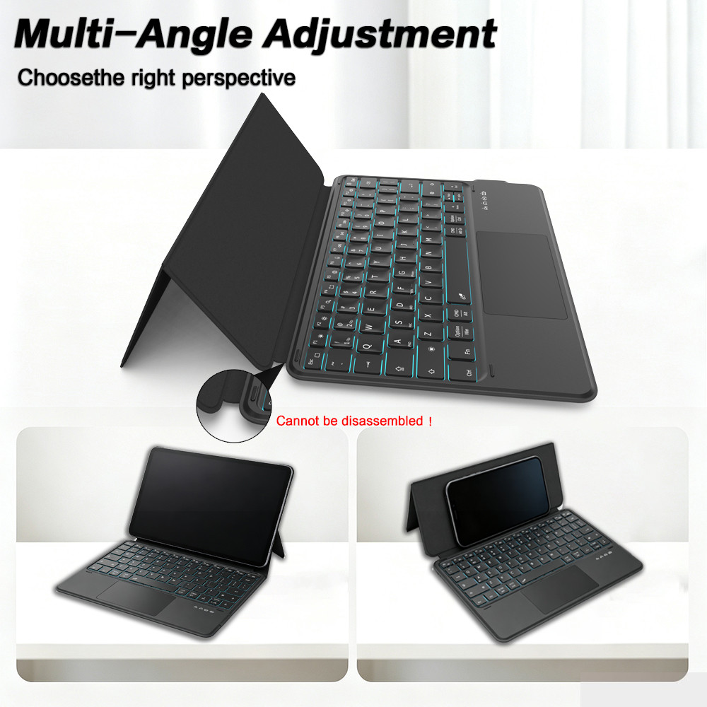 JOMAA RGB Backlight Teclado Dobrável Com Touchpad Ergonômico Recarregável Bluetooth Suporte Para Tablet Ipad PC