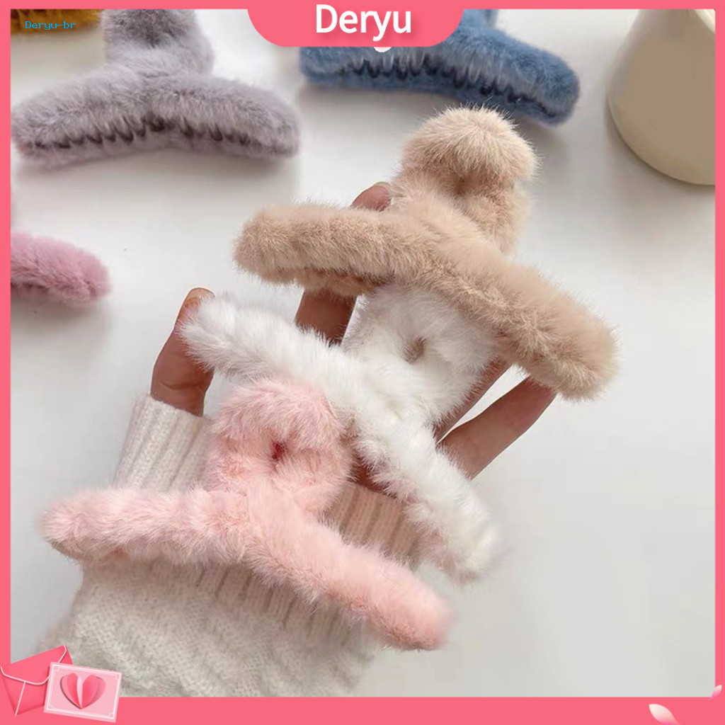 Hair Claw Grip Clip Plush for Women – Strong Back Head Clamp Soft Shower Styling Tool Durable and Comfortable for Ever