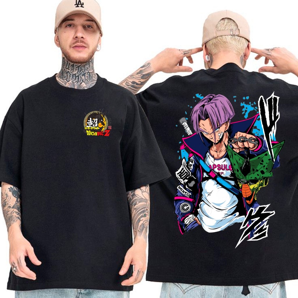 Camisa Oversized Dragon Ball Trunks Cell Dbz Anime Desenho Goku Japonês Mangá