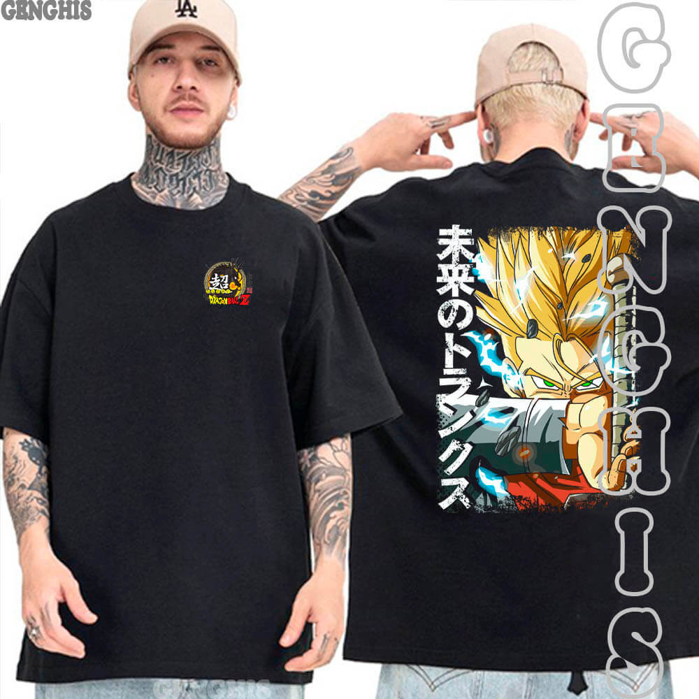 Camisa Trunks do Futuro Dragon Ball Z DBZ Saiyajin Camiseta Unissex Oversized Algodão