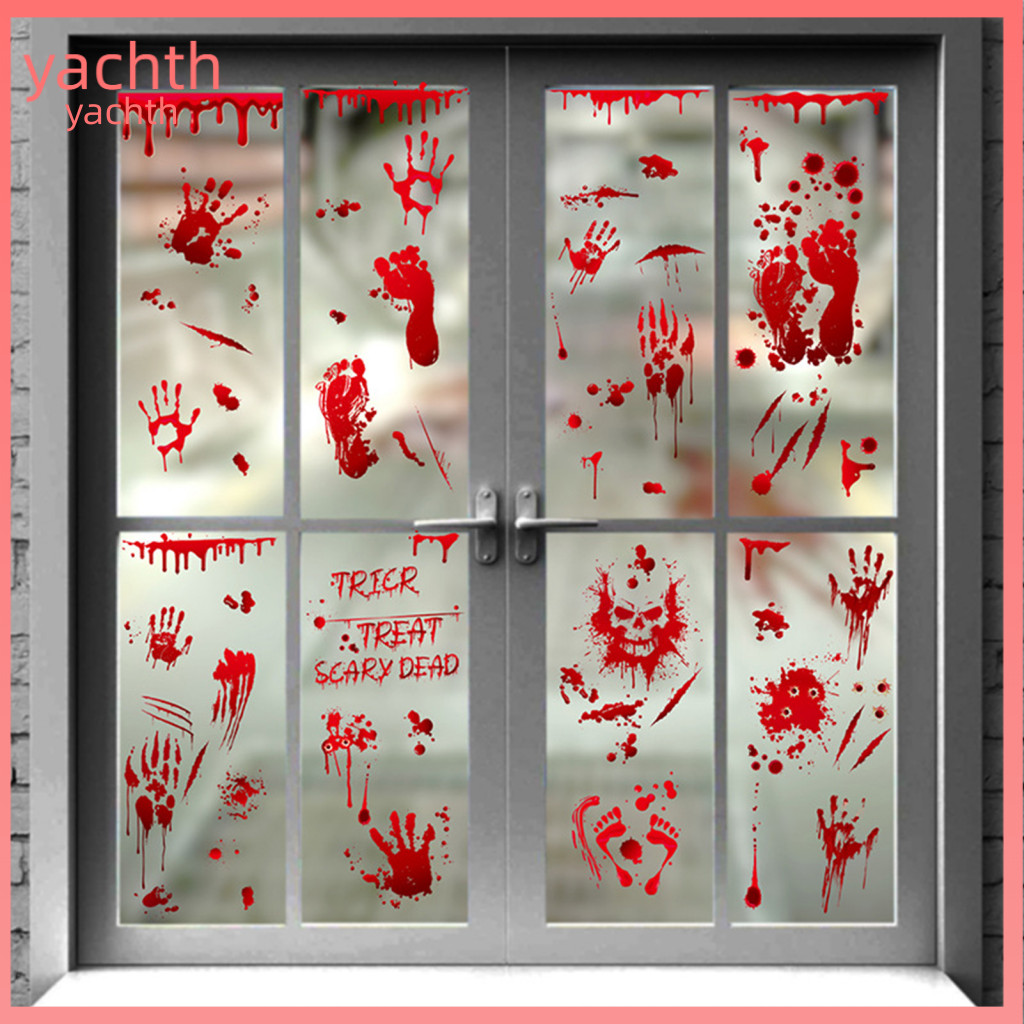 Self-adhesive Car Sticker 1 Sheet Blood Halloween Decal Bleeding Effect Window Headlight Taillight Decoration Funny Them