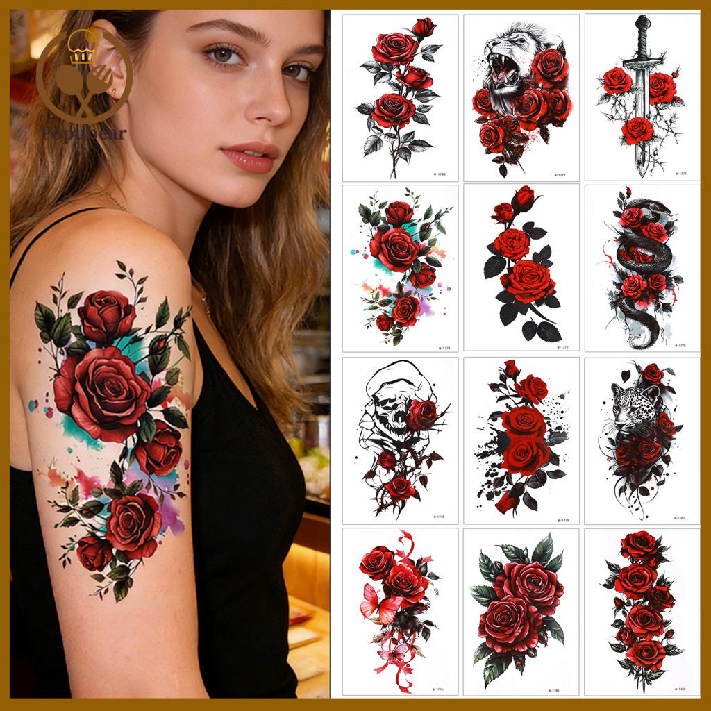 Temporary Tattoo Stickers Easy Apply 5 Sheets for Adults Kids – Skin-friendly Body Art Safe for Parties