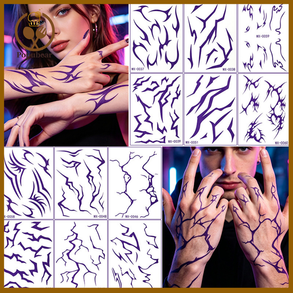 Kids Safe Temporary Tattoos 5 Sheets Tattoo Stickers – Skin-friendly Demon Energy Designs for Adults Perfect for Parti