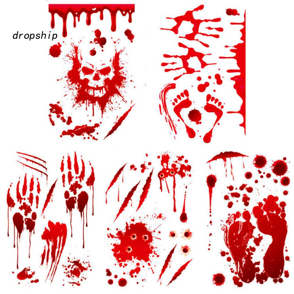 Car Sticker Self-adhesive 1 Sheet Blood Halloween Decal Bleeding Effect Window Headlight Taillight Decoration Funny Them
