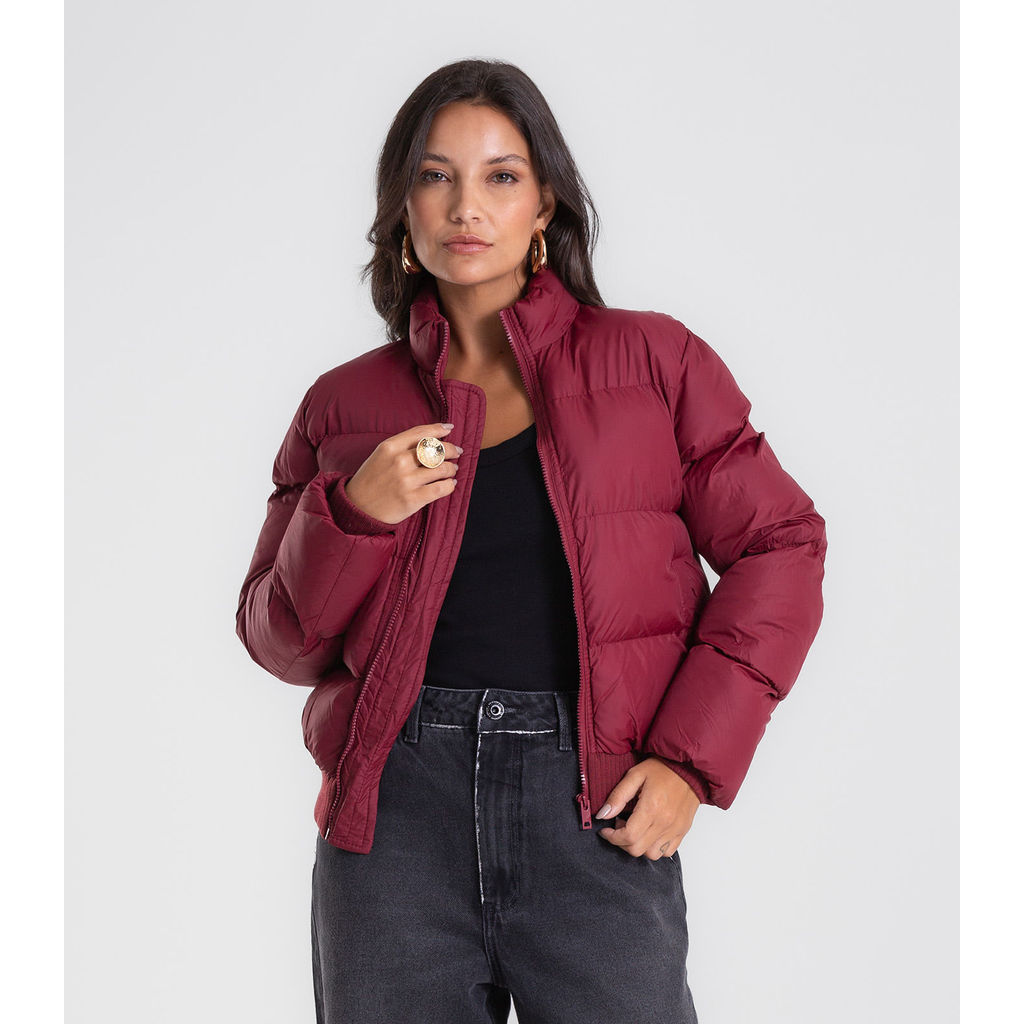 Jaqueta Feminina Puffer Microfibra Endless Vermelho