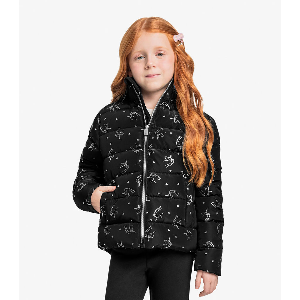 Jaqueta Puffer Infantil Feminina Trick Nick Preto
