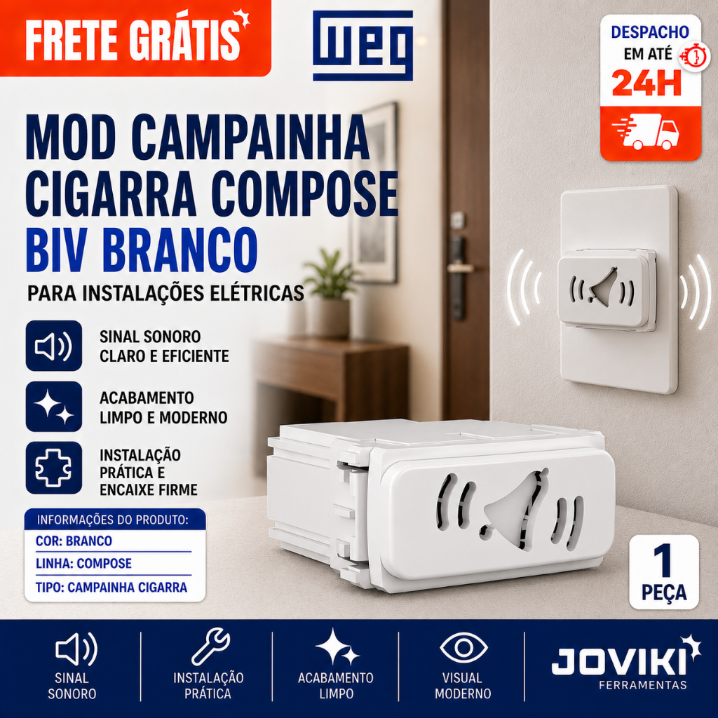 Módulo Campainha Cigarra Compose Biv Branco - Weg