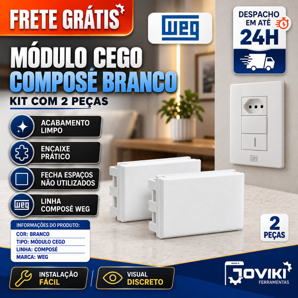 Módulo Cego Compose Branco 2Pçs - Weg