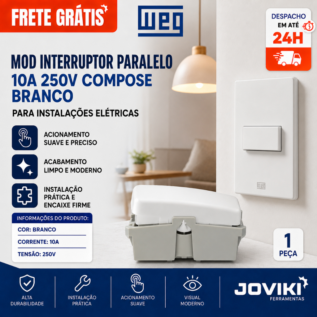 Módulo Interruptor Paralelo 10A 250V Compose Branco - Weg