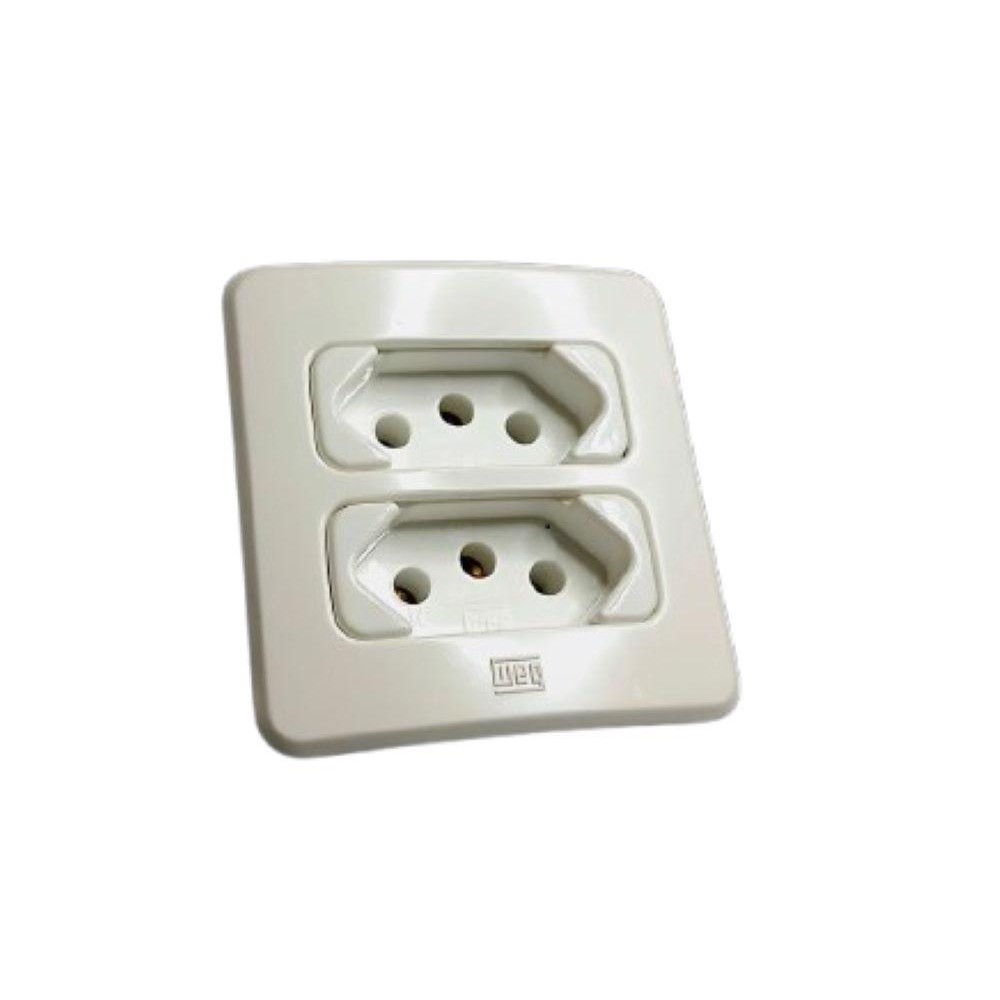 TOMADA DUPLA 20A EMBUTIR MÓVEL COMPOSÉ BRANCO WEG