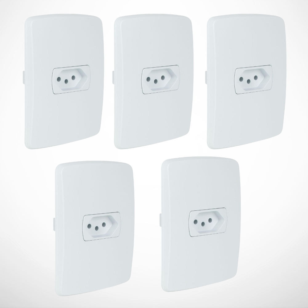 Kit 5 Conjunto Tomada 2p+t 20a / 10a Composé Branco Weg