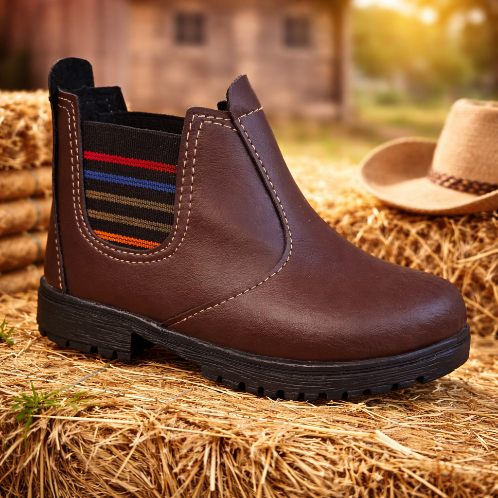 Bota Botinha Jeca Infantil Masculina Criança Menino