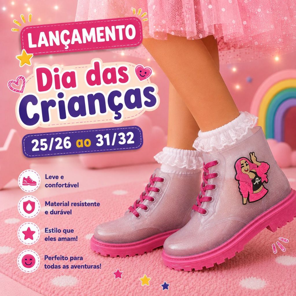 BOTA BOTINHA COTURNO lançamento INFANTIL Tratorada MENINA REF.1