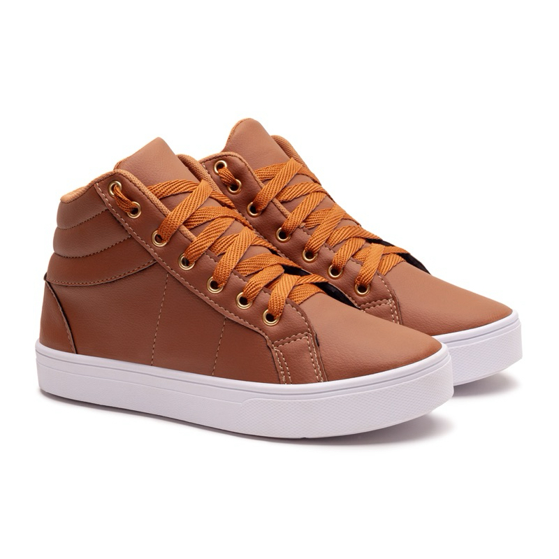 Tênis Feminino Cano Alto Casual Moda Urbana Confortável Estilo Moderno Promoção
