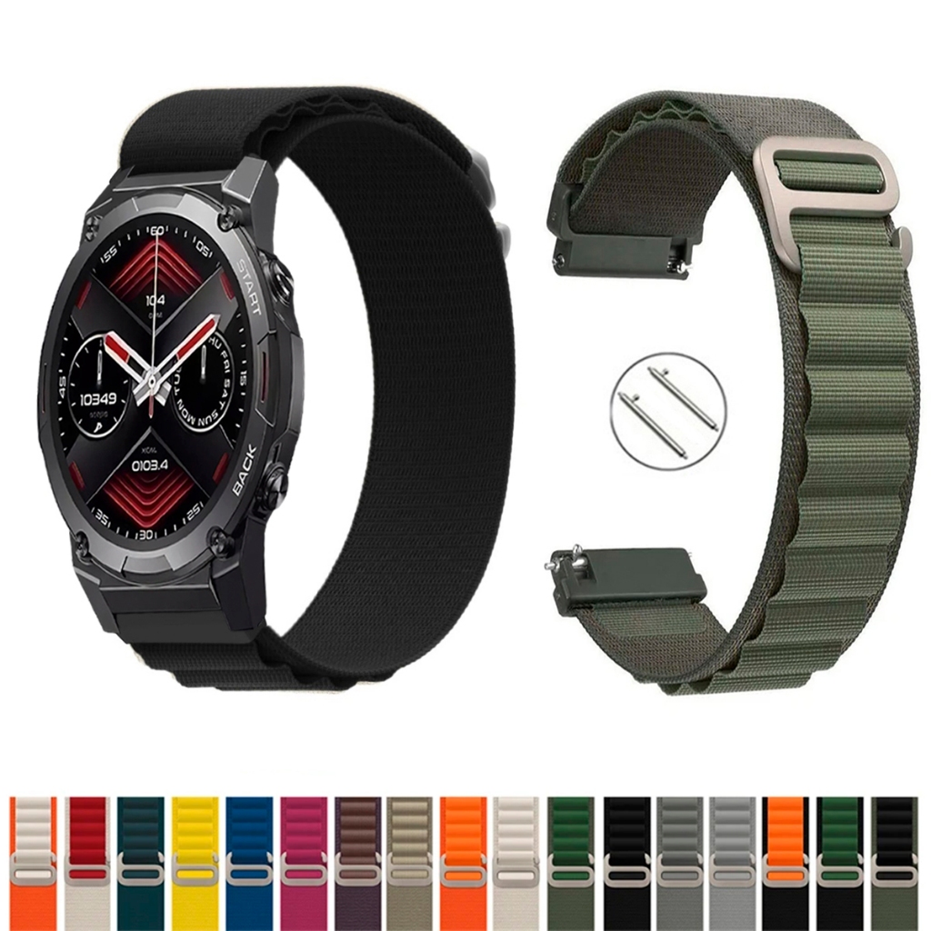 Pulseira 22mm De Nylon Alpinista para Zeblaze Vibe 7 PRO  Macia Leve compativel Smartwatch  pinos de Engate Rapido