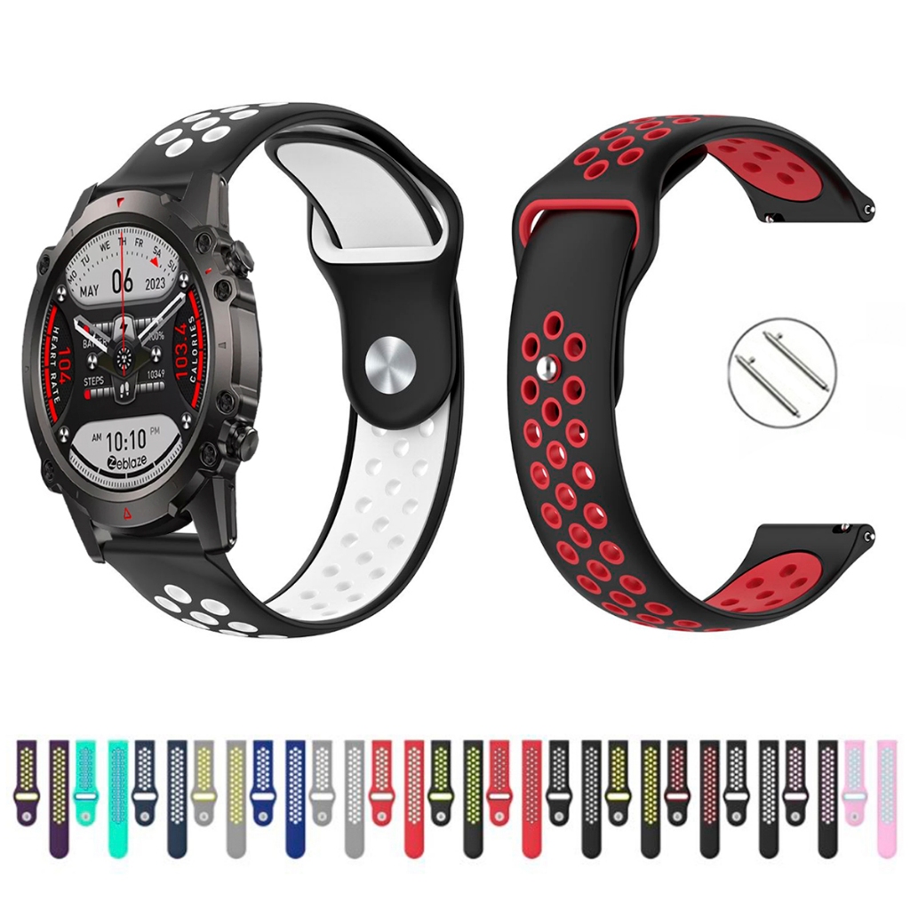 Pulseira 22mm de silicone esportiva para Smartwatch Zeblaze Vibe 7 Lite de Engate Rapido