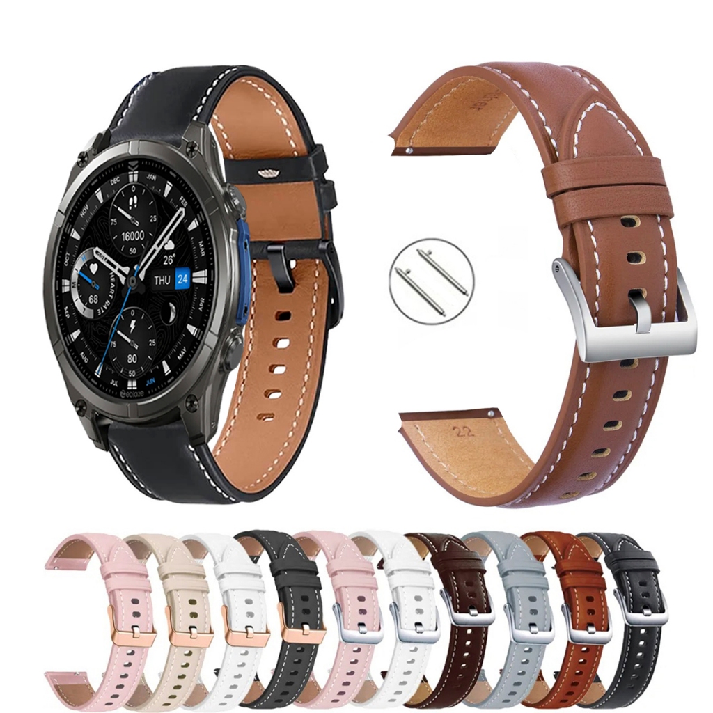 Pulseira 22mm de Couro para Smartwatch Zeblaze Vibe 8 de Engate Rapido