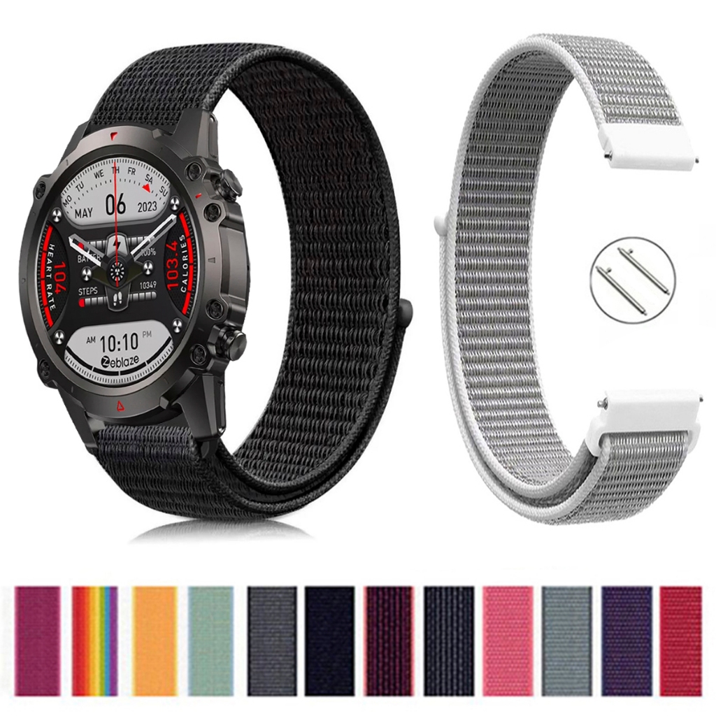 Pulseira 22mm de Nylon para Smartwatch Smartwatch Zeblaze Vibe 7 Lite de Engate rapido Pronta entrega no Brasil