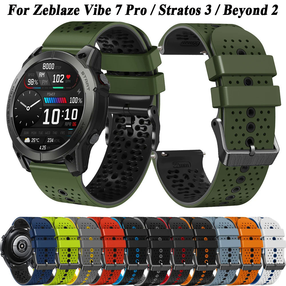 22mm Silicone Relógio De Pulso Para Zeblaze Vibe 7 Pro/Lite Stratos 2/3/NEO 3 Correias Smartwatch GTR 2 Btalk-2 Além Pulseira Pulseira Pulseira