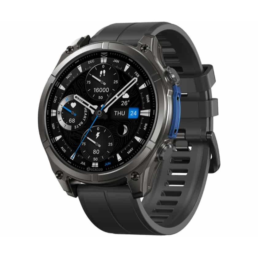 Zeblaze Vibe 8 Smartwatch 1.43 Amoled Aço Inoxidável Lente de Safira 5ATM Grau Militar Lanterna LED Tática 5ATM Grau Mil