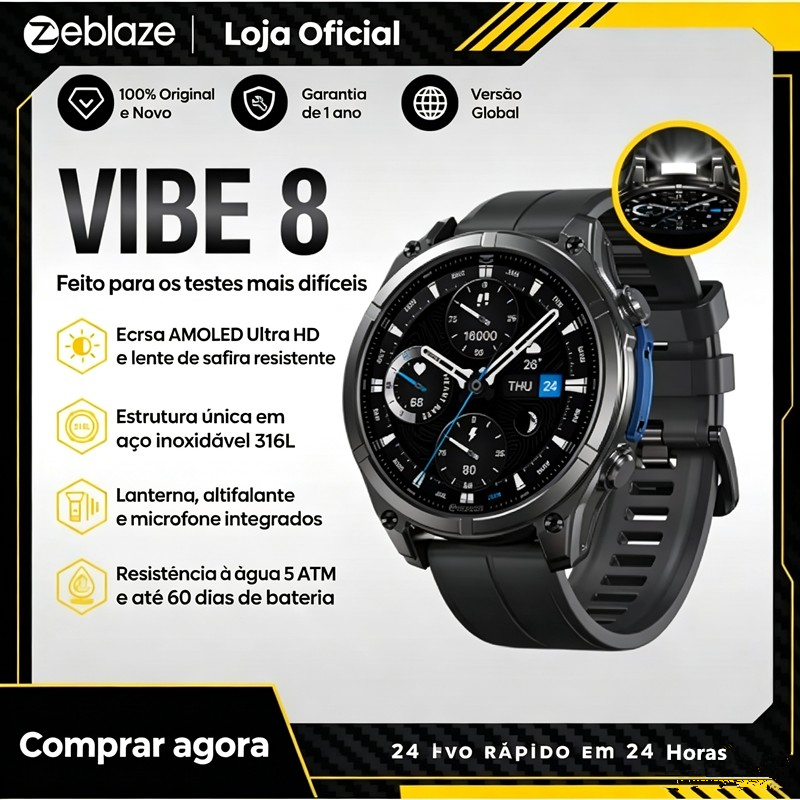 Zeblaze VIBE 8 Chamada de voz SmartWatch 1.43