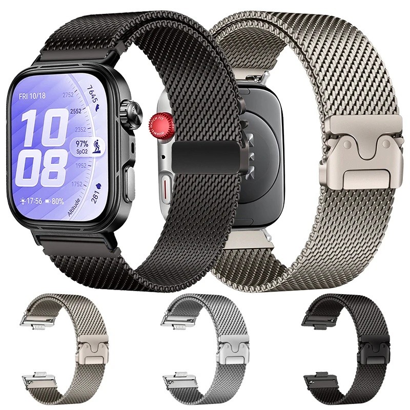 Pulseira de Metal em Aço Inoxidável para Huawei Watch Fit 3/4/4 Pro/5/5 Pro, Bracelete para Huawei Watch Fit 5Pro 4Pro,