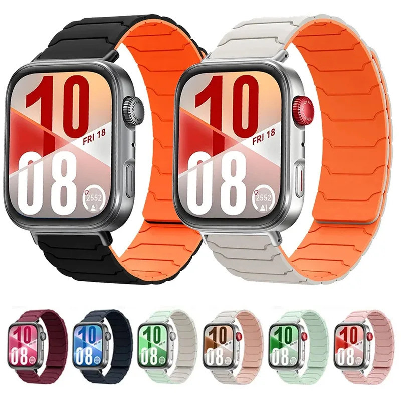Pulseira Magnética de Silicone para Huawei Watch Fit 4/Fit 3, Pulseira Respirável para Huawei Watch Fit 4 Pro, Substituí