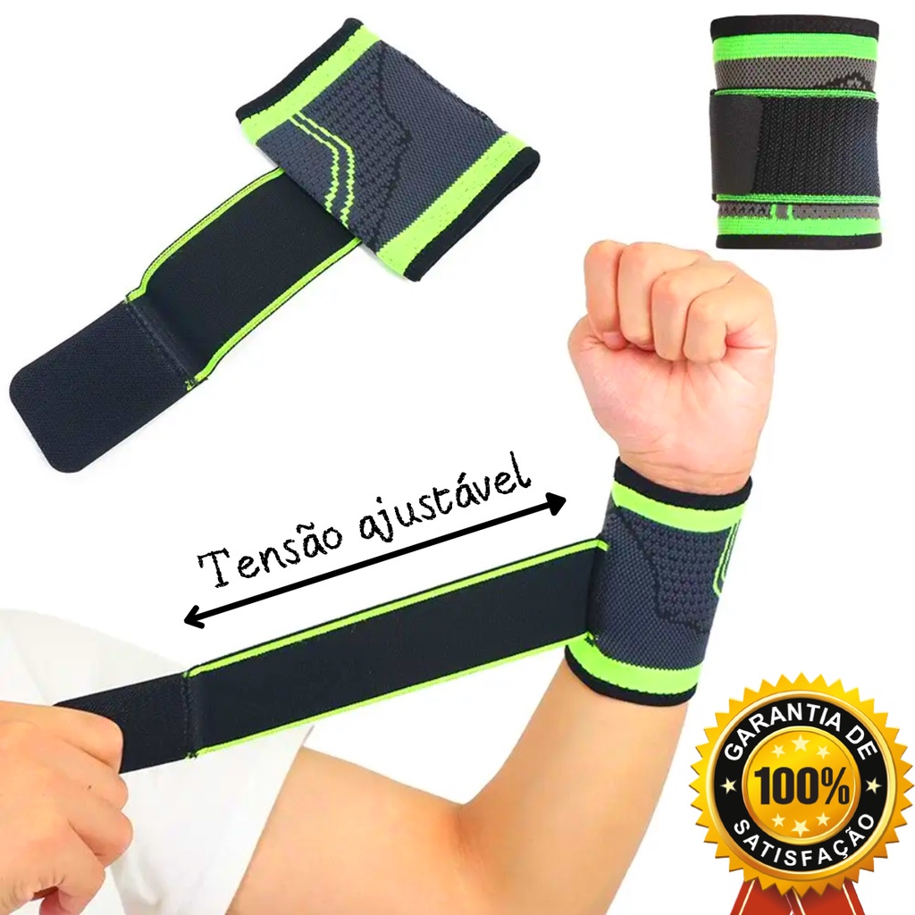 Munhequeira de compressão Ajustável - Tensor luva Anatômica suporte protetor de pulso tendinite academia fitness Unissex Crossfit