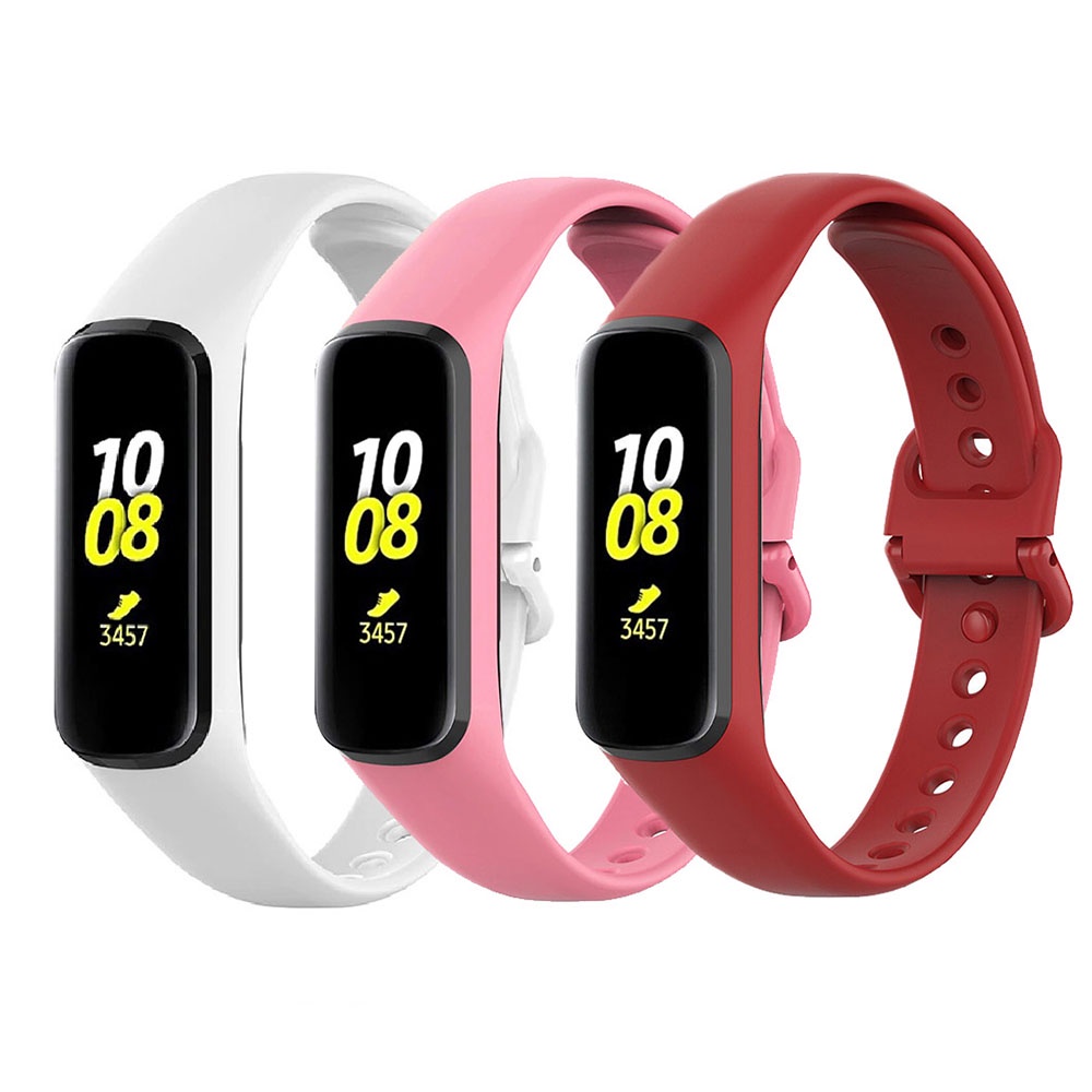 Kit 3 Pulseiras de Silicone Samsung Galaxy Fit 2 R220 - Vinho | Rosa | Branco