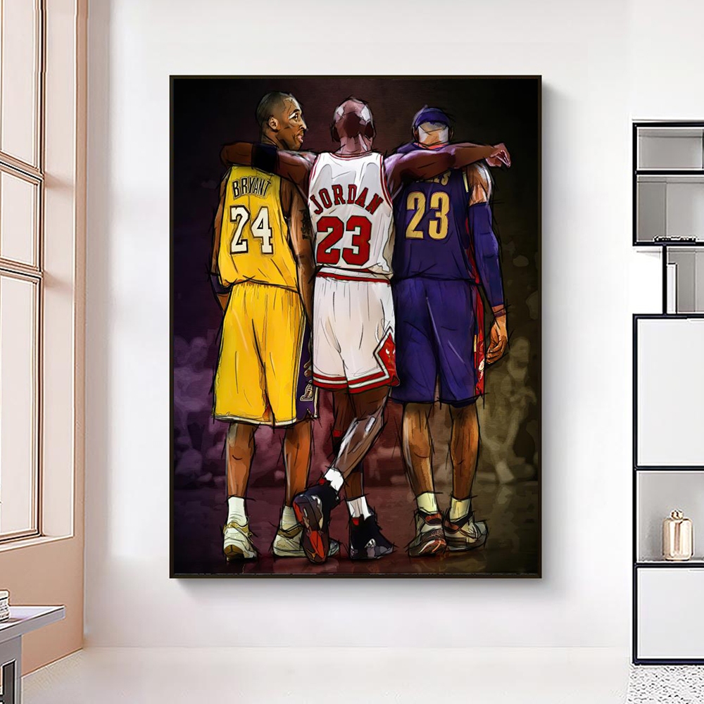 Quadro Basketball Stars , Poster abstrato, Casa moderna, Decoração da sala, Mural Pictures, Presente