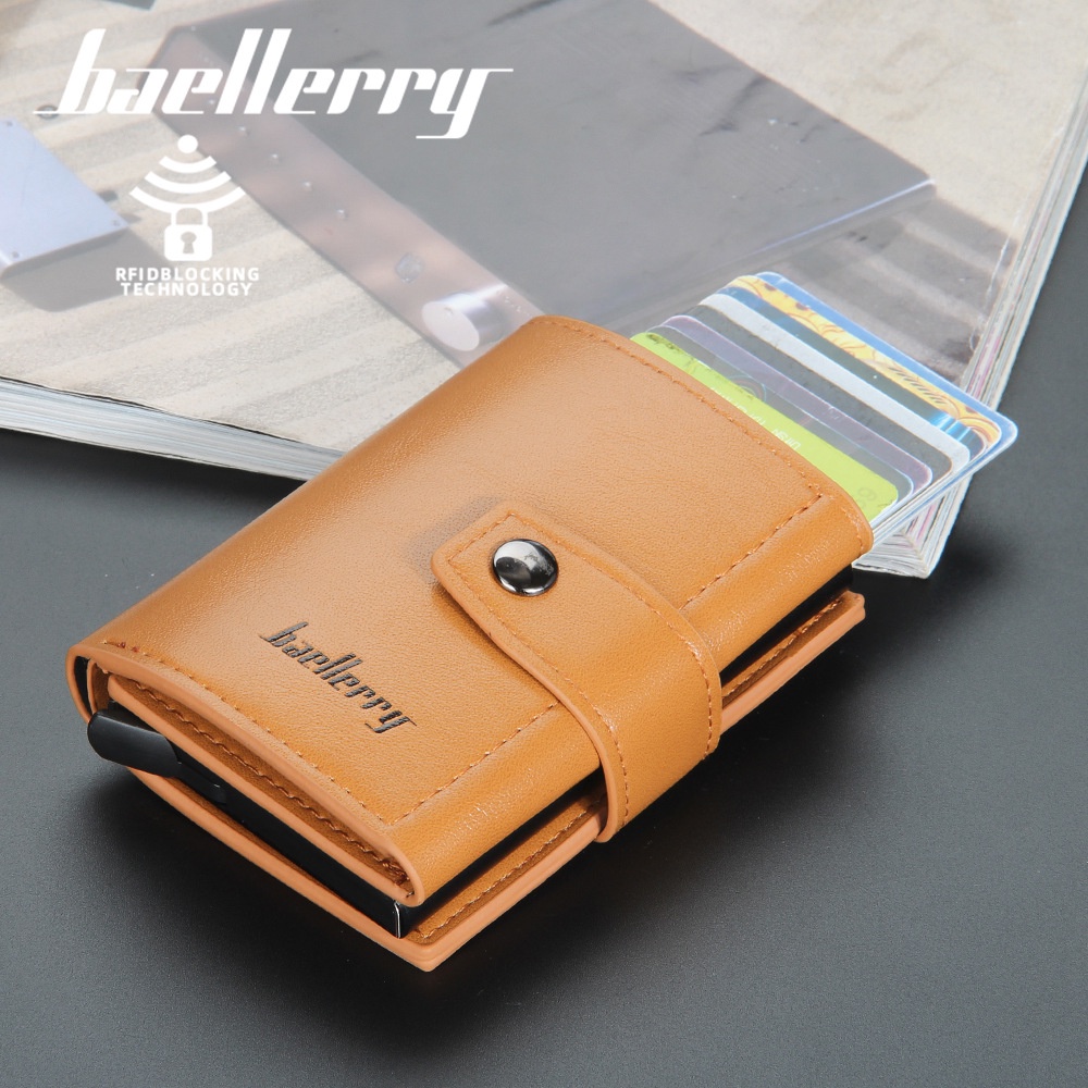 Porta-Cartões Masculino BAELLERRY Europeu Americano Tipo Bala Clipe De Fivela Novo Estilo RFID De Alumínio