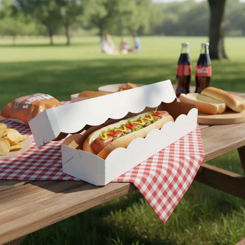 Kit Caixa Para Baguete Lanche de Metro Pães Recheados 25 Unidades Caixa Hot Dog Delivery Resistente Derla Pack